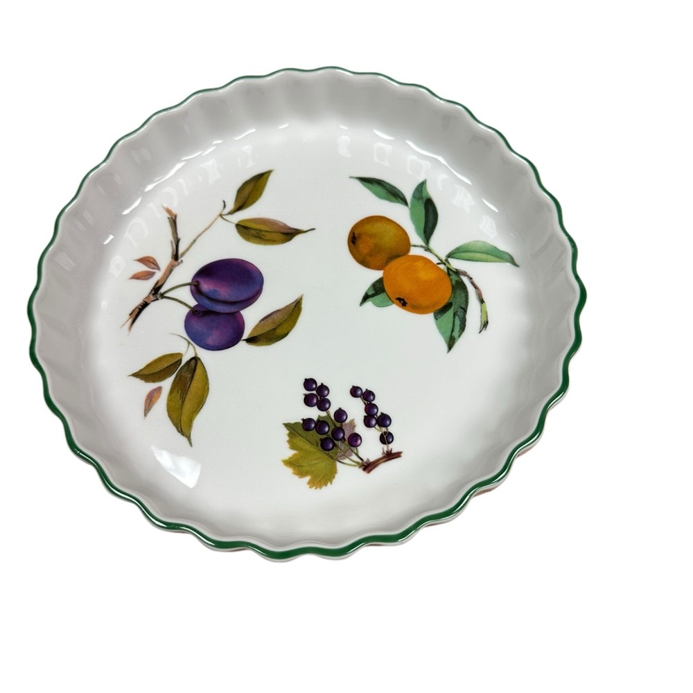Vintage 1986 Royal Worcester Fine Porcelain Evesham Vale Pattern Quiche